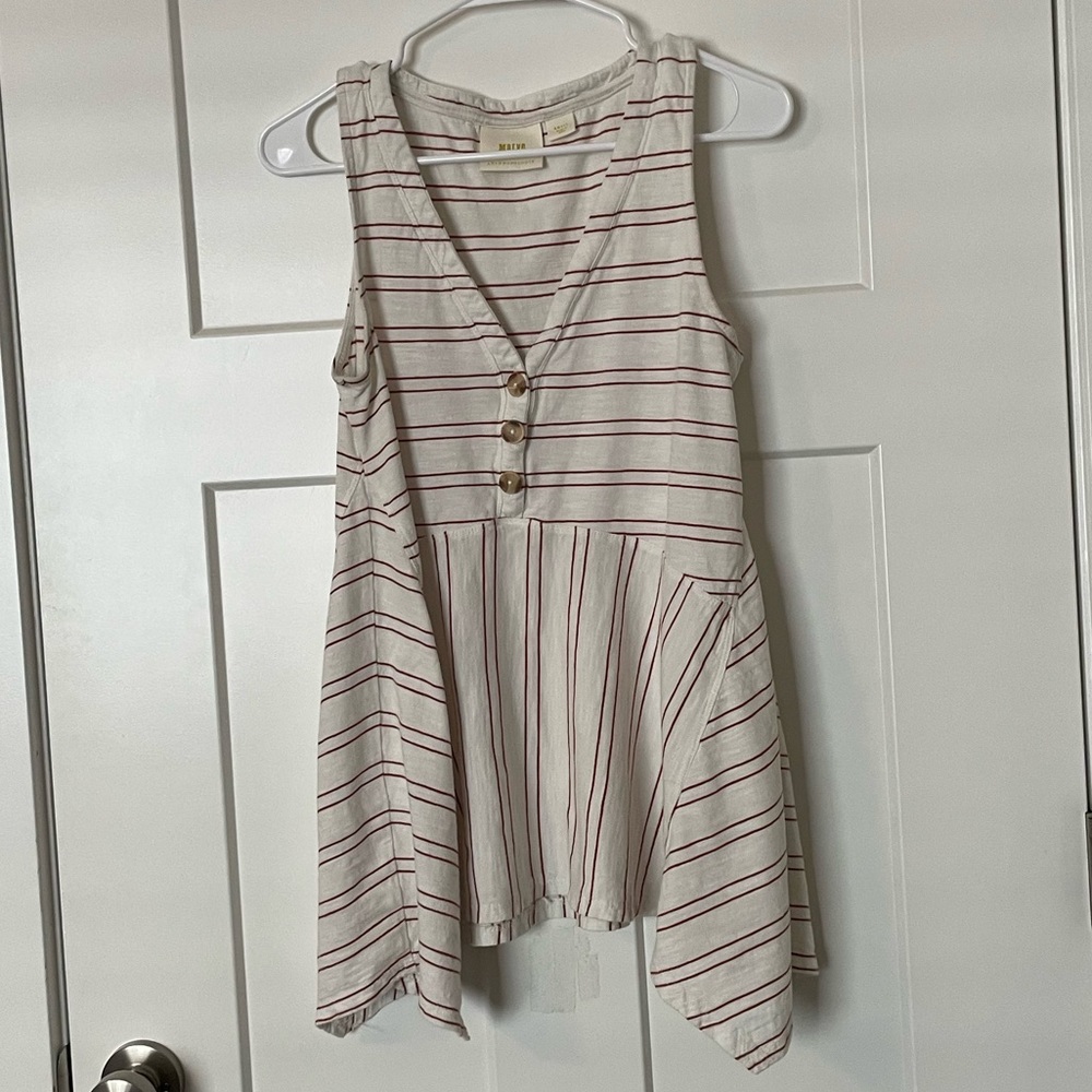 Maeve Anthro Sleeveless Striped Top - Sz Small/Med